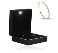 Cyrank Bracelet Box with LED Light, Luxury LED Light Bracelet Gift Box Velvet Jewelry Bangle Light up Necklace Case Wedding Jewelry Display Case for Engagement, Birthday and Anniversary