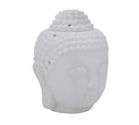 Cyrank Buddha Head Essential Oil Burner, Ceramic Tea Light Candle Holder, White