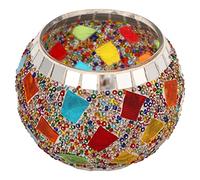 Cyrank Candle Holder, Colorful Glass Fragments Pattern Glass Candlestick Holders Colorful Candle Holders for Pillar Candles Decorative Nordic Style Home Decor Photography Props