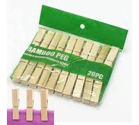 Cyrank Clothes Pegs, 20Pcs Clothespins with Spring Clothes Pins Wood Clips Windproof Clothes Clips for Outdoor Balcony