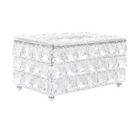 Cyrank Crystal Tissue Box Cover, Clear Glass Rectangular Decorative Facial Tissue Holder Crystal Napkin Holder Toliet Paper Box Tissue Holder