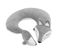 Cyrank Cute U-Shaped Pillows with Fox, Ultra Soft Kids Neck Pillow Kids Neck Support for Children/Boys/Girls/Travel(Grey)