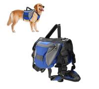 Cyrank Dog Backpack for Hiking, Dog Backpack Carrier Service Dog Vest Harness Saddle Bag Backpack Pouch Pet Travel Bag with Reflective Strip and Side Pockets for Small Medium Large Dog(L)