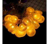 Cyrank Fairy Lights, Fruit String Lights Battery Powered, Party String Lamp Decorative Cute Lemon Decor Led Lemon Slice (Orange)