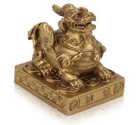 Cyrank Feng Shui Pi Yao/Pi Xiu Statue, Handmade Brass Wealth Prosperity Figurine Good Luck Home Office Desktop Decoration