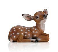Cyrank Garden Deer Statue, Resin Sika Deer Figurine Deer Lying Down Sculpture Ornament Animal Model Art Craft Outdoor Garden Decoration for Desktop Yard Lawn Decor