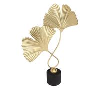 Cyrank Ginkgo Leaf Ornament, Gold Leaf Decor Statue Gold Ginkgo Leaf Sculpture Desktop Gold Leaf Sculpture Decoration Modern Metal Ginkgo Sculpture Ornament for Living Room
