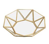 Cyrank Gold Mirror Tray, Decorative Perfume Tray Jewelry Organizer Tray Octagonal Vanity Trays for Vanity, Bathroom, Dressing Table, 6.9 x 6.9 x 1.4inch