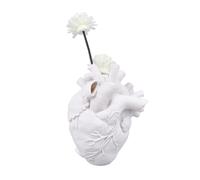 Cyrank Heart Vase Resin Sculpture,Anatomical Heart Vase,Heart Vase Resin Flower Pot Desktop Ornament Desktop Home Decoration for Living Room(white)