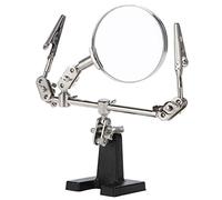 Cyrank Helping Hands Magnifier with Dual Adjustable Clips, 5x Soldering Magnifying Glass Adjustable Helping Hand Solder Station for Soldering, Crafting, Hobby, Micro Objects