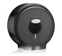 Cyrank Large Toilet Roll Holder, Wall Mounted Toilet Roll Dispenser Commercial Jumbo Toilet Paper Dispenser Single Roll Toilet Paper Holder Tissue Dispenser, 10.6 X 11.0 X 4.7in(Black Translucent)