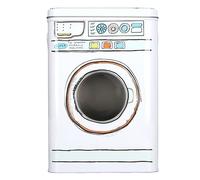 Cyrank Laundry Detergent Container, Detergent Powder Storage Box Metal Laundry Powder Storage Tin with Perspective Window, Washing Machine Modeling