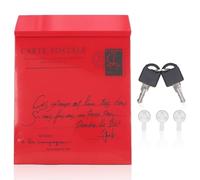 Cyrank Locking Mailboxes Wall Mounted Vertical, Large Capacity Mail Box Metal Post Box Security Drop Box Lockable Weather Proof Post Box Mail Boxes Outdoor with 2 Keys 3 Hooks for Home(Red)