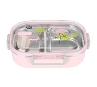 Cyrank Lunch Box, 650ml/23oz Thermal Lunch Box with Compartments Stainless Steel Leakproof Lunch Box Bento Insulated Lunch Box Small Sandwich Box with Spoon for Adults Kids, Pink