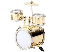 Cyrank Miniature Drum Set, Mini Drum Miniature Musical Instrument Mini Musical Instrument for Desktop Birthday Cake Topper, Christmas Ornament
