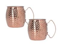 Cyrank Moscow Mule Copper Mugs Set of 2, 500ml Drinking Cups Large Capacity Cocktail Mug Exquisite Stainless Steel Moscow Mule Mugs for Bars Hotels Restaurants