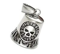 Cyrank Motorcycle Bell, Skull Motorcycle Biker Bell Motorcycle Guardian Bell Guardian Riding Bell Luck Riding Bell Good Luck Biker Bells Keychain Luck Bell for Motorcycle Accessories