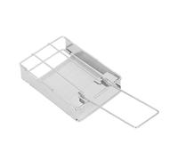 Cyrank Portable Folding Camp Stove Toaster Stainless Steel Camping Toaster Rack Holder 1 Slice Barbeque Bread Clip Toast Rack Bread Toaster Folding Grill for Stove Outdoor Picnics Camping