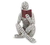 Cyrank Resin Abstract Thinker Sculpture, Reading Woman Figurine Bookworm Sculpture Innovative Lady Reading Pulp Molding Reading Figurines Ornaments Office Ornaments Collectible Figurines