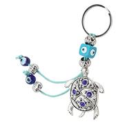 Cyrank Rhinestones Keychain, Silver Tortoise with Evil Eye Pendant Key Rings for Women Keychain Accessories Cute Keychain for Girls Women Men