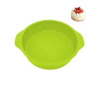 Cyrank Round Cake Pan, 11inch Silicone Baking Molds Non Stick Cake Baking Pan Cake Mould for Baking Large Round Bread Pie Flan Tart Mold(Green)
