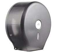 Cyrank Single Roll Jumbo Toilet Paper Dispenser, Wall Mount Jumbo Roll Dispenser Bath Translucent Black Toilet Tissue Dispenser, 10.6x5.0x11.0in