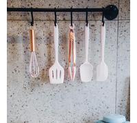 Cyrank Small Spatula Silicone Mini Spatula, 5PCS Pink Kitchen Utensil Set, Silicone Spatula Set, Heat Resistant, Non-Stick, Kids Utensils, Scraper, Egg Beater, Cooking Tools