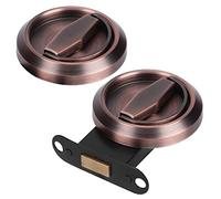 cyrank Storefront Door Mortise Lock Double Keyed Deadbolt Lock, Thumb Turn Locks Double Sided Stainless Steel Ring Handle Door Locks(red Bronze)