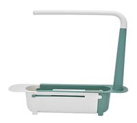 Cyrank Telescopic Sink Storage Rack,12.6-17.7inch Adjustable Drainer Sink Tray,Kitchen Caddy Organiser,Storage Rack,Caddy Soap Sponge Holder,Kitchen Organiser, Drain Basket
