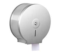 Cyrank Toilet Roll Holder, Commercial Toilet Paper Dispenser Wall Mounted Jumbo Toilet Roll Dispenser Stainless Steel Single Roll Round Toilet Paper Roll Holder, 10.6×10.2×4.6inch