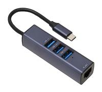 Cyrank USB C To Ethernet Adapter, 4 in 1 USB C Hub RJ45 Gigabit Ethernet Port 3 USB Ports Portable Data Hub USB Splitter with Storage Hole Lan Network Adapter for Laptops Tablets