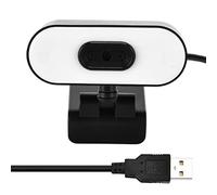 Cyrank Webcam, 2k Autofocus Camera with Fill Light and Microphone 1080p HD USB Web Cam for Computer and Laptop