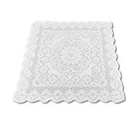 Cyrank White Lace Tablecloth, Square Vintage Lace Tablecloth Floral Table Cloths Tea Party Table Cloths for Banquet Wedding Party Event Decor(90x90cm)