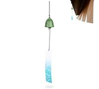 Cyrank Wind Bell,Hanging Wind Chimes,15.7inch Hanging Iron Bell Windchimes Japanese Green Sound Ancient Clock Windbell Hanging Ornament Decorations Metal Wind Chime for Garden Patio Balcony