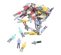 CYRENT 1:75 Scale Painted Figures 50pcs Model People for Train Accessories Diorama Scenes Railway Layout Village Models ABS Plastic 19-25mm