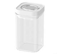 CYRENT 1700ml Airtight Food Storage Jar with Timer and Desiccant Box for Kitchen-Pantry Organization White and Clear