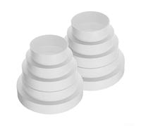 CYRENT 2 Pack ABS Plastic Duct Reducer Adapter 3.15-6 Inch Ventilation Pipe Connector for HVAC Extractor Fan Inline Systems 80-150mm White