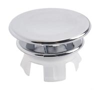CYRENT 2 Pack Bathroom Basin Sink Hole Overflow Cover Chrome Round Trim Ring For Standard 22mm 24mm Openings