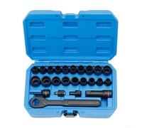 CYRENT 24pc Pass Through Socket Set 10-19mm Metric Ratchet