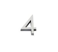 CYRENT 3D Front Door Numbers Chrome Polished - Waterproof House Mailbox Numbers Address Signage Self-Adhesive DIY Decor for Home Office Hotel Apartment Door Wall(4)