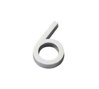 CYRENT 3D Front Door Numbers Chrome Polished - Waterproof House Mailbox Numbers Address Signage Self-Adhesive DIY Decor for Home Office Hotel Apartment Door Wall(6)