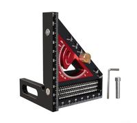 CYRENT 3D Multi-Angle Measuring Ruler, 2-in-1 Angle Square with Positioning Dowel Pin, 45°/90° Triangle Ruler for Woodworking, Drawing(D)