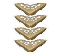 CYRENT 4 Pack Brass Corner Codes For Furniture Edge Detailing Compatible With Cabinets Drawers Wardrobes And Similar Joinery(8cm)
