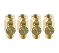 CYRENT 4PCS Brass Air Flow Regulator, 1/4" NPT Male x Female Inline Air Pressure Regulator Valve, Compressed Air Control Valve for Air Tools