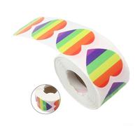 CYRENT 500 Pcs Rainbow-Heart Shaped Stickers, Gay Pride Love Acceptance Labels for Decorating, Pride Festival Party, Scrapbooking Presents Decoration(01)
