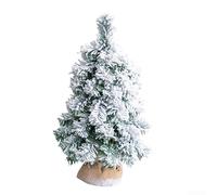 CYRENT 50cm Small Snowy Fir Christmas Tree, Fake Tabletop Farmhouse Decor for Mantel Windowsill Indoor Festive Decorations