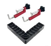 CYRENT 6-PC Set, 90° Positioning Squares with Adjustable Clamps, Right Angle Locator Blocks for Precise Woodworking, Frame, and Cabinet Assembly(red)