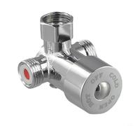 CYRENT Adjustable Temperature Shower Valve Zinc Alloy Hot Cold Water Mixer G1/2 Thread Anti Rust Silver For Bathroom Kitchen Home Easy Installation