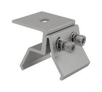 CYRENT Aluminium Standing Seam Clamp for Solar Panel Mounting Roof Seam Clamp Sheet Metal Fixing Bracket Pre-Assembled with Stainless Steel Screws Silver(1pc)