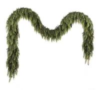 CYRENT Artificial Cedar Garland Christmas Pine Greenery Extra Full Layered Realistic Leaves Flexible Branches PE Material Indoor Outdoor Decor Mantel Staircase Fireplace Door(1.2m)
